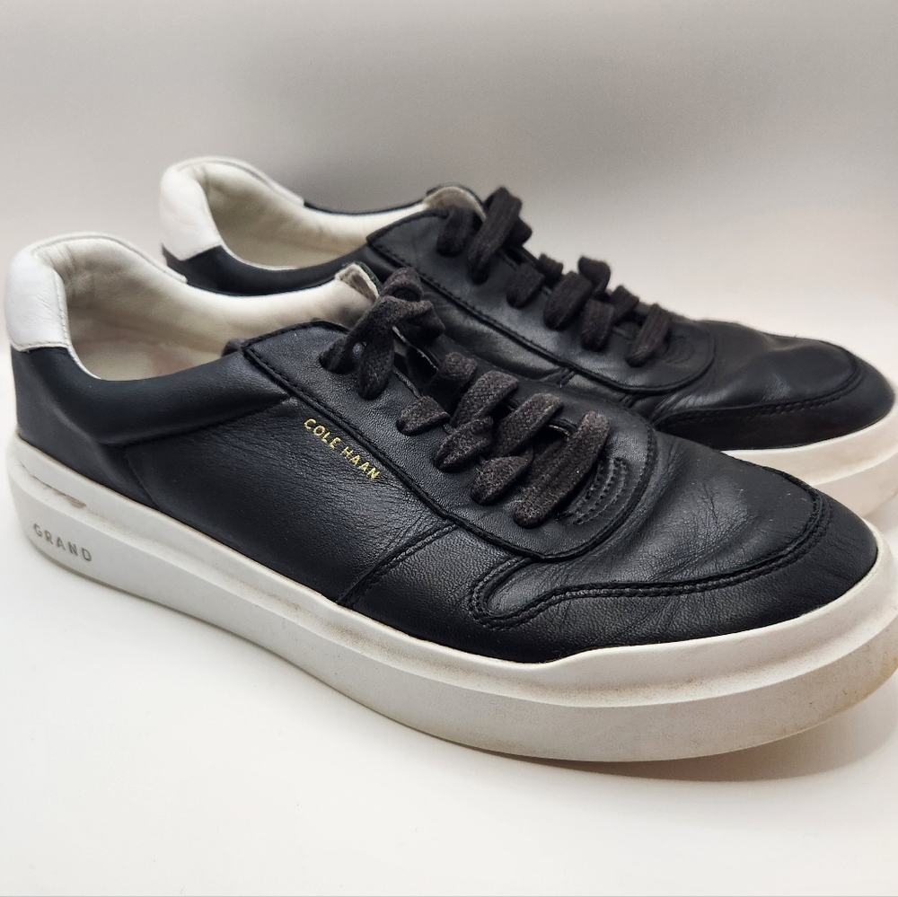 Cole Haan‎ GrandPro Rally Court Sneaker Black White Leather Sz 9